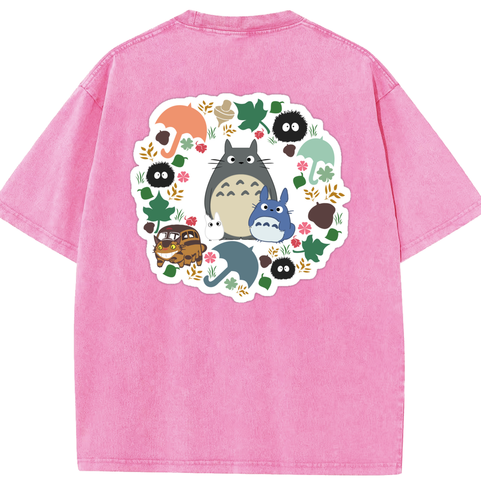 （画像用） となりのトトロ 草壁メイ 草壁サツキ My Neighbor Totoro Satsuki Kusakabe Mei Kusakabe 綿100% ヴィンテージ風 半袖Tシャツ（背面プリント）